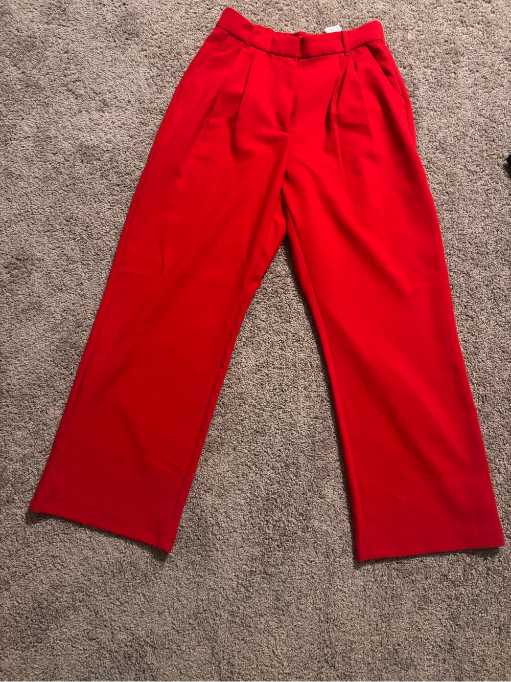 Abercrombie & Fitch Red Wide-Leg Trousers